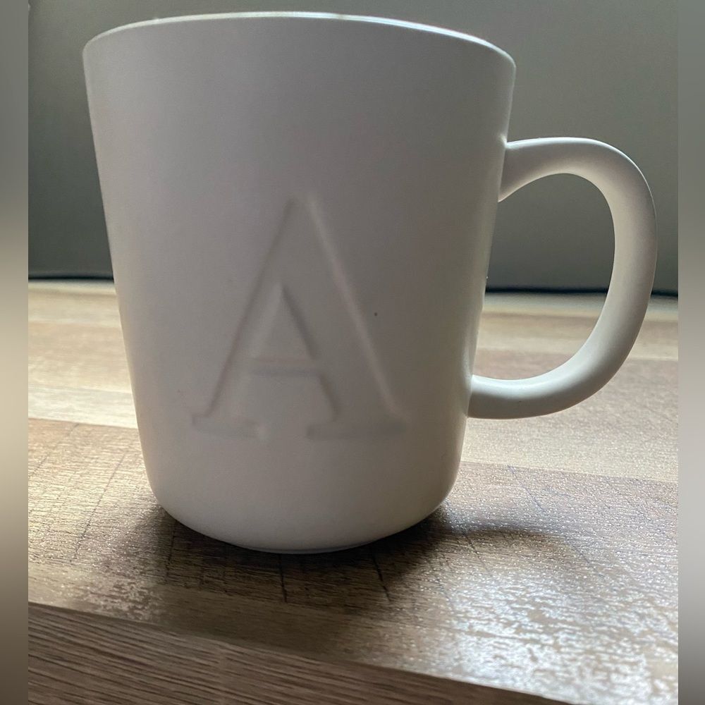 Threshold Stoneware Matte finish White Initial Mug A